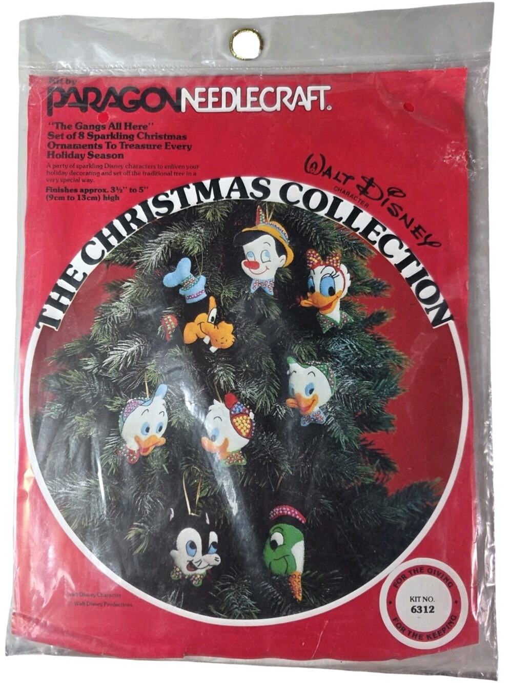 Vintage Walt Disney Christmas Ornament Paragon Needlecraft Kit 6312 NEW SEALED